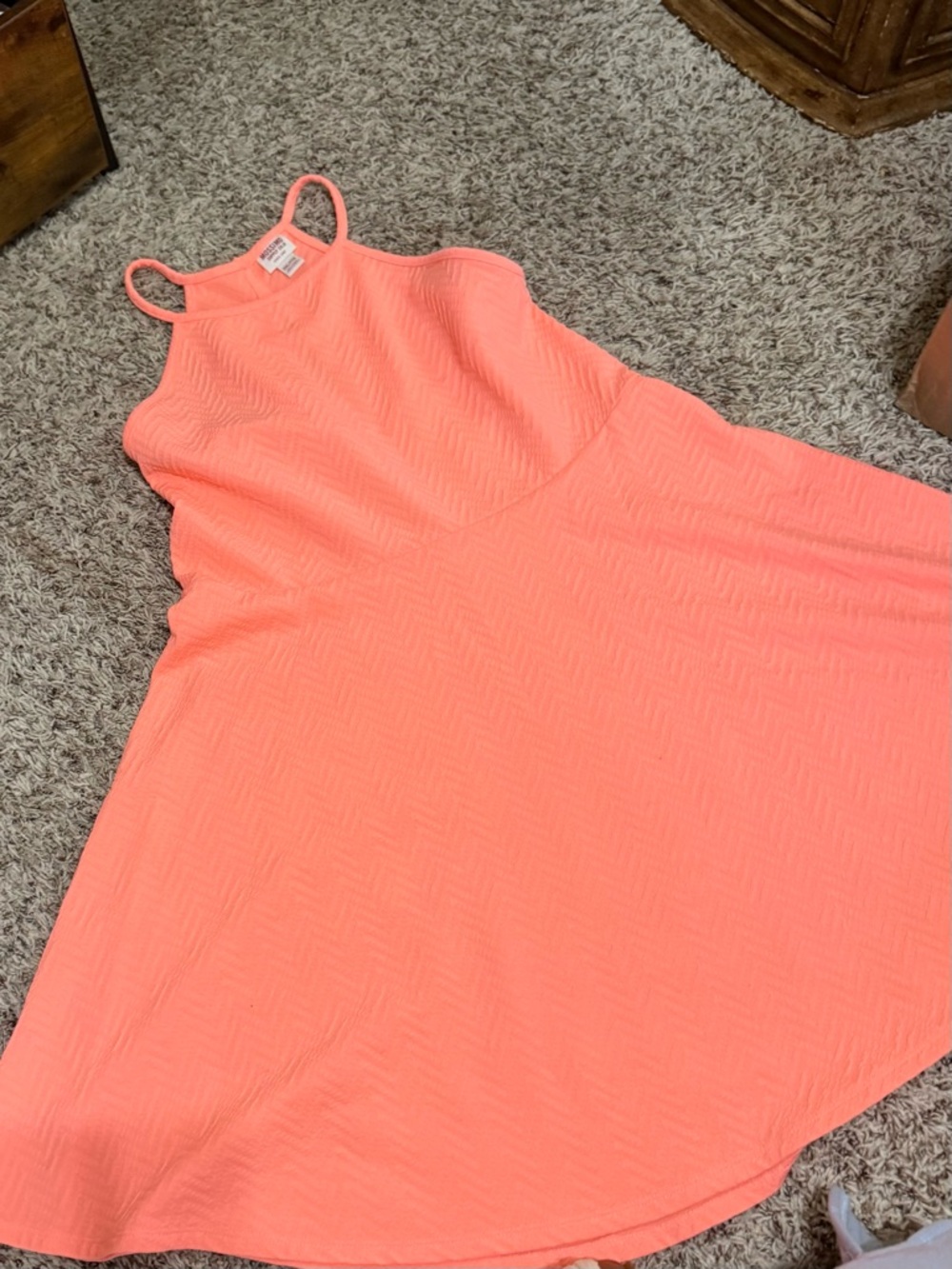Coral Sleeveless A-Line Dress Soft Material